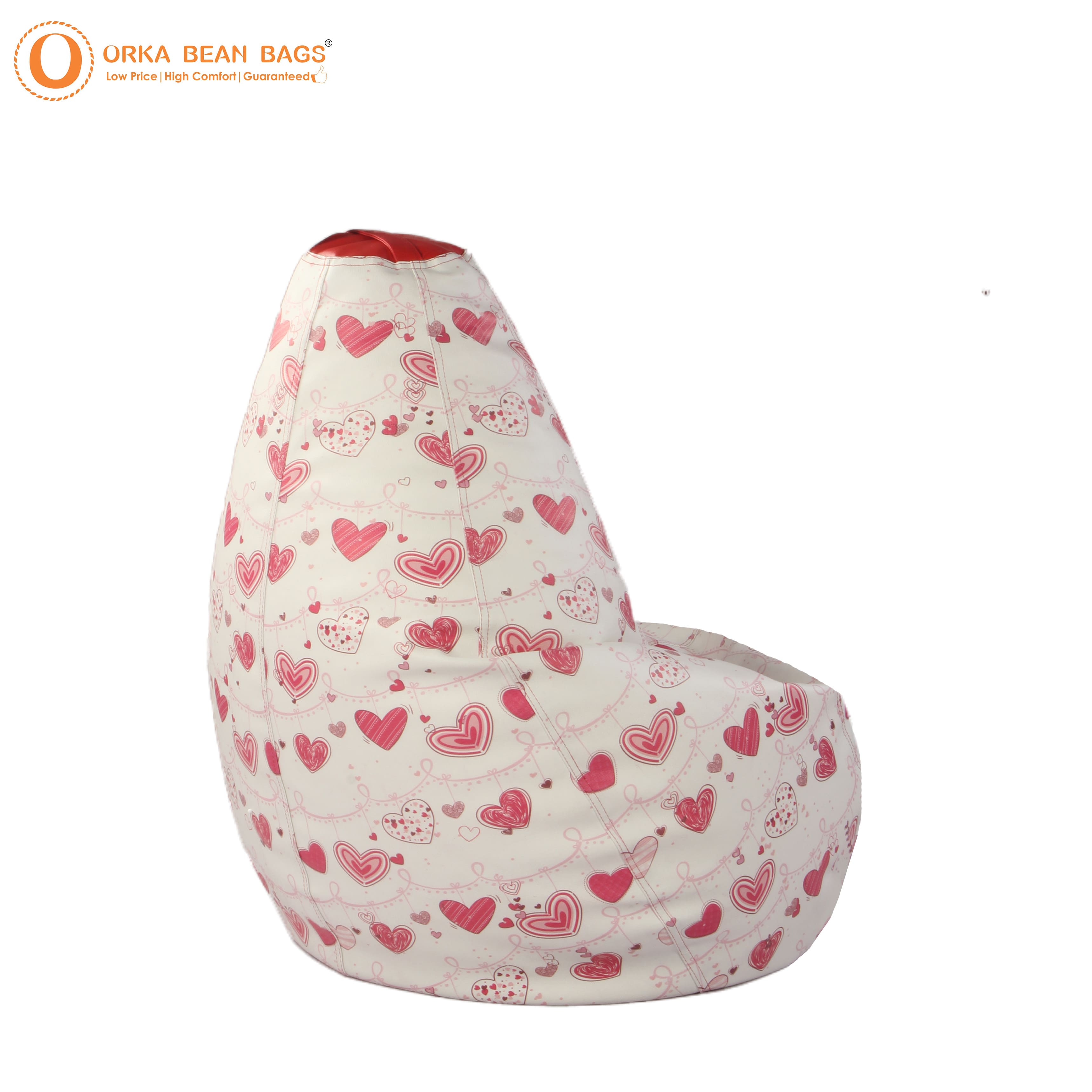 Orka Digital Printed Heart Theme XXXL Bean Bag Filled With Beans view 7